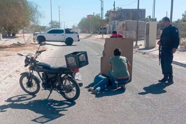 Un par de lesionados, tras accidente de moto en la colonia Márquez de León, en La Paz